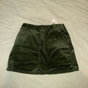 Uniqlo Corduroy Green Mini Skirt - M